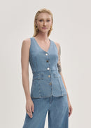 Colete Jeans Alongado
