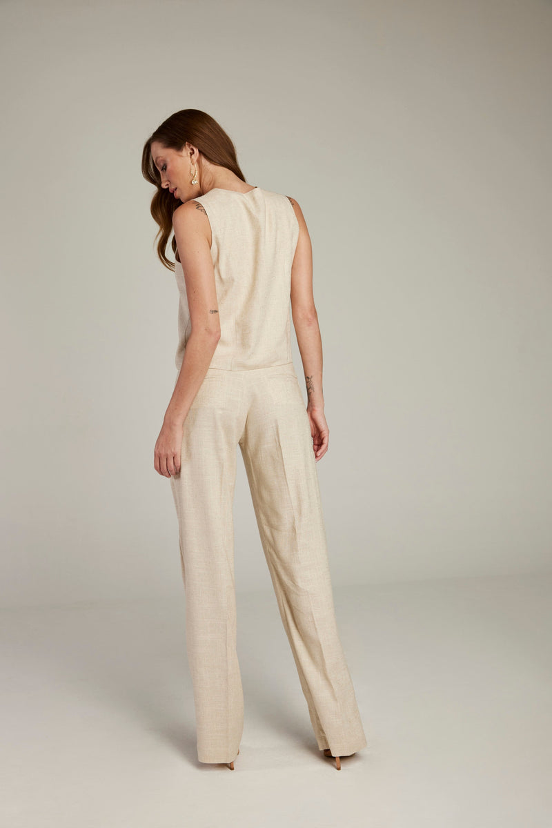 Calça de Alfaiataria em Linho "French Riviera"