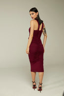 Vestido Midi "Athena" Vinho