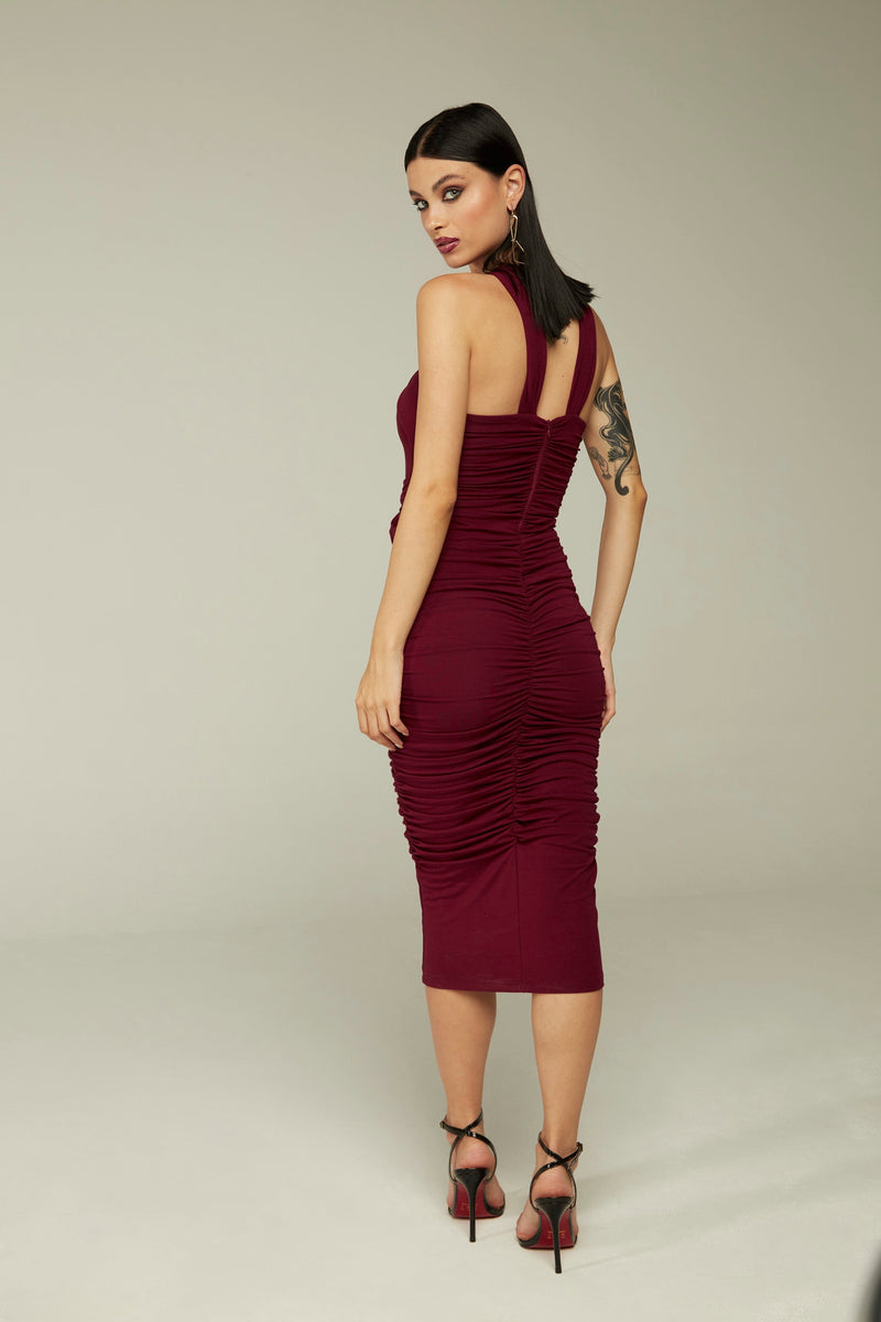Vestido Midi "Athena" Vinho