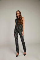 Calça de Alfaiataria Jacquard de Renda "Monaco"