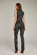 Calça de Alfaiataria Jacquard de Renda "Monaco"