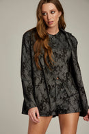 Shorts de Alfaiataria Jacquard de Renda "Monaco"