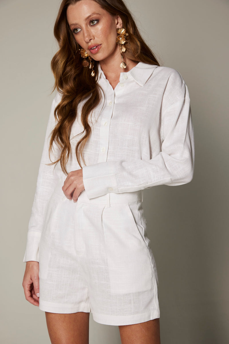 Shorts de Alfaiataria em Linho "Saint Tropez"