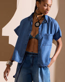 Camisa Jeans Manga Japonesa