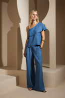 Calça Jeans Maxi Pantalona