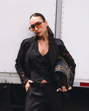 Blazer de Alfaiataria Oversized Mangas em Renda "Angelina"