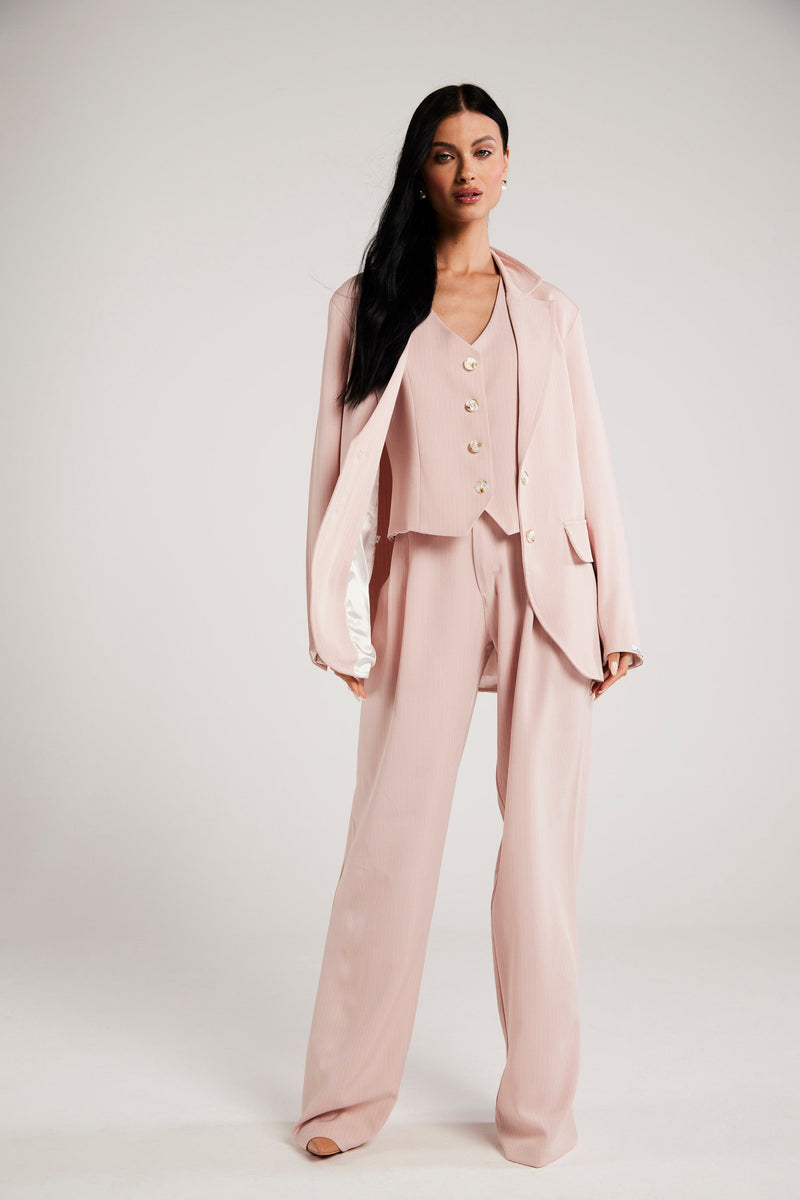 Calça de Alfaiataria Risca de Giz "Tea Rose"