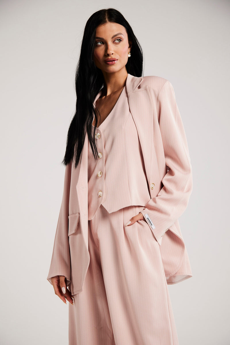 Calça de Alfaiataria Risca de Giz "Tea Rose"