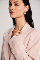 Blazer de Alfaiataria Risca de Giz "Tea Rose"