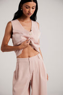 Calça de Alfaiataria Risca de Giz "Tea Rose"