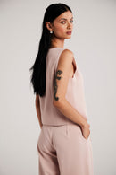 Calça de Alfaiataria Risca de Giz "Tea Rose"