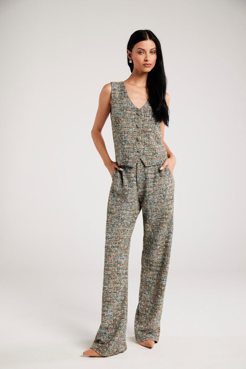 Calça de Alfaiataria em Tweed "Pompéia"