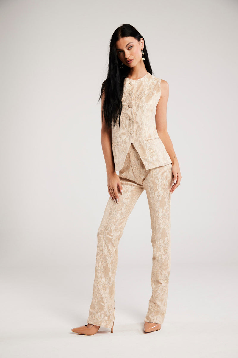 Calça de Alfaiataria em Renda "Madeleine"