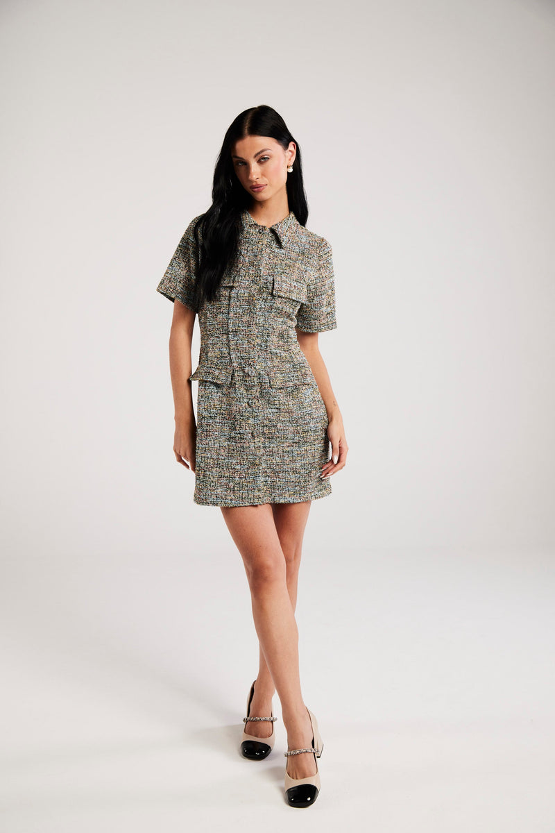 Vestido em Tweed "Pompéia"