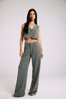 Calça de Alfaiataria em Tweed "Céleste"