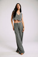 Calça de Alfaiataria em Tweed "Céleste"