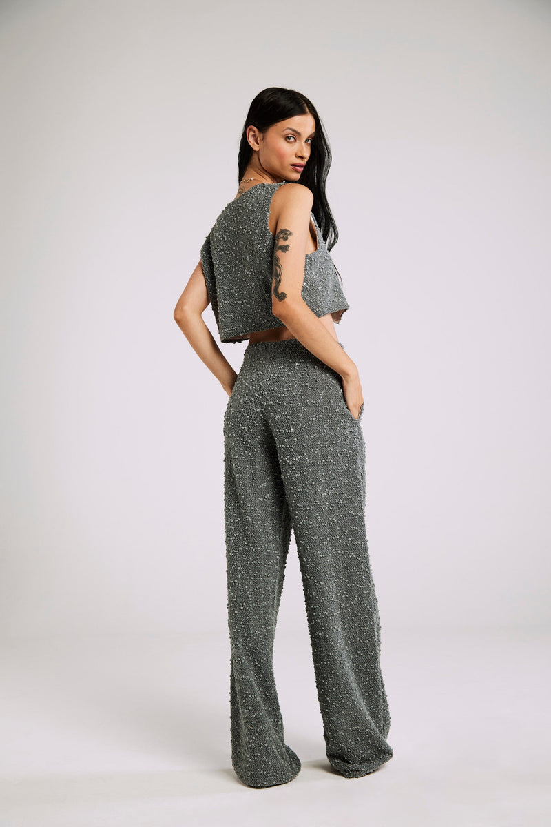 Calça de Alfaiataria em Tweed "Céleste"