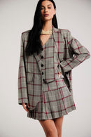 Saia Plissada Xadrez "Colette"