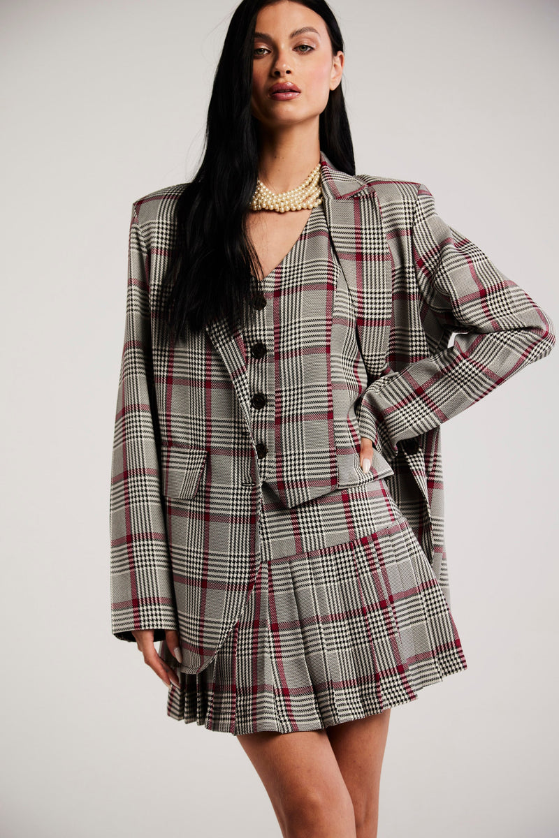 Blazer de Alfaiataria Xadrez "Colette"