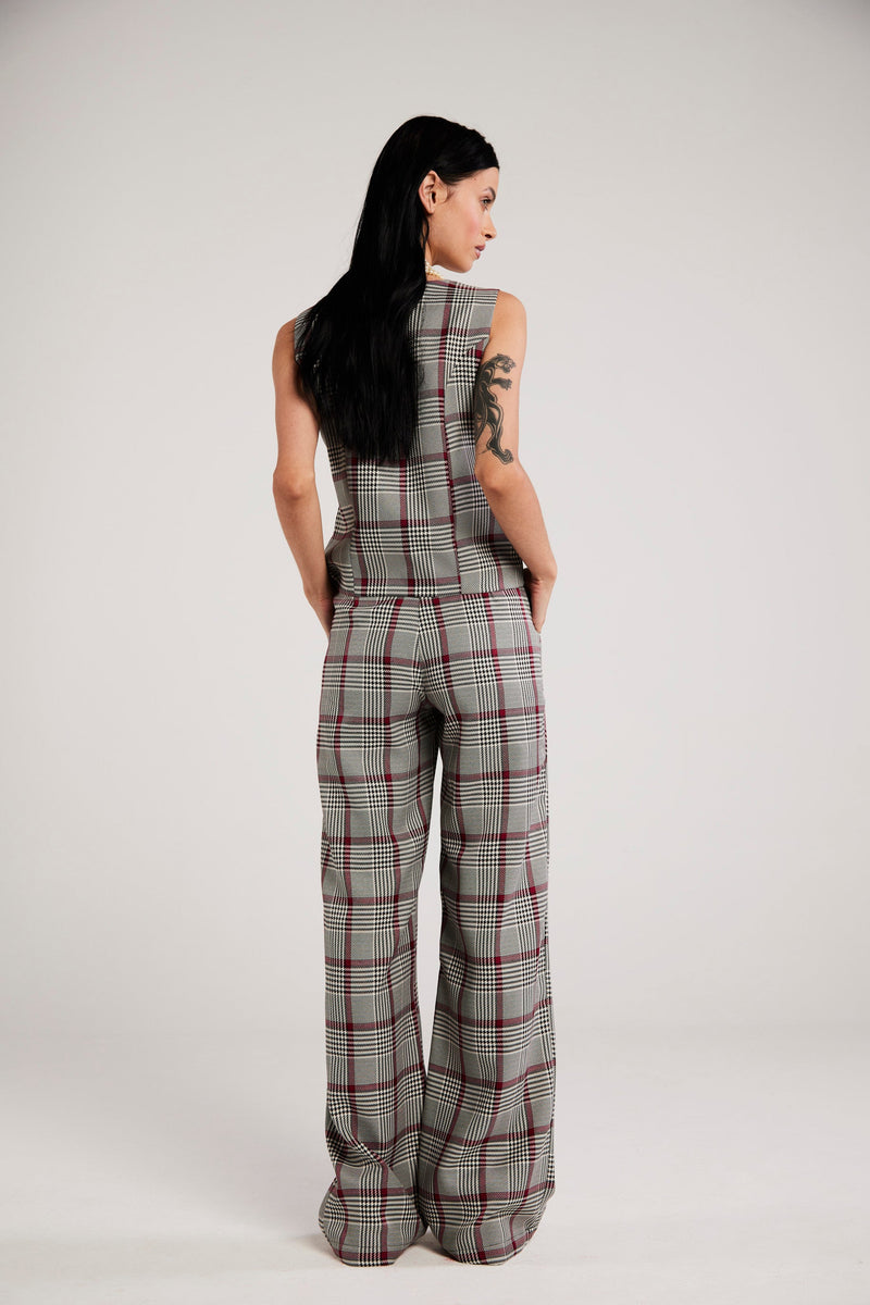 Calça de Alfaiataria Xadrez "Colette"