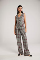 Calça de Alfaiataria Xadrez "Colette"