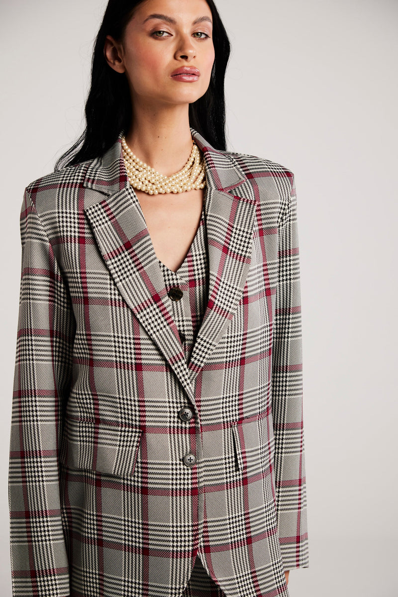 Blazer de Alfaiataria Xadrez "Colette"